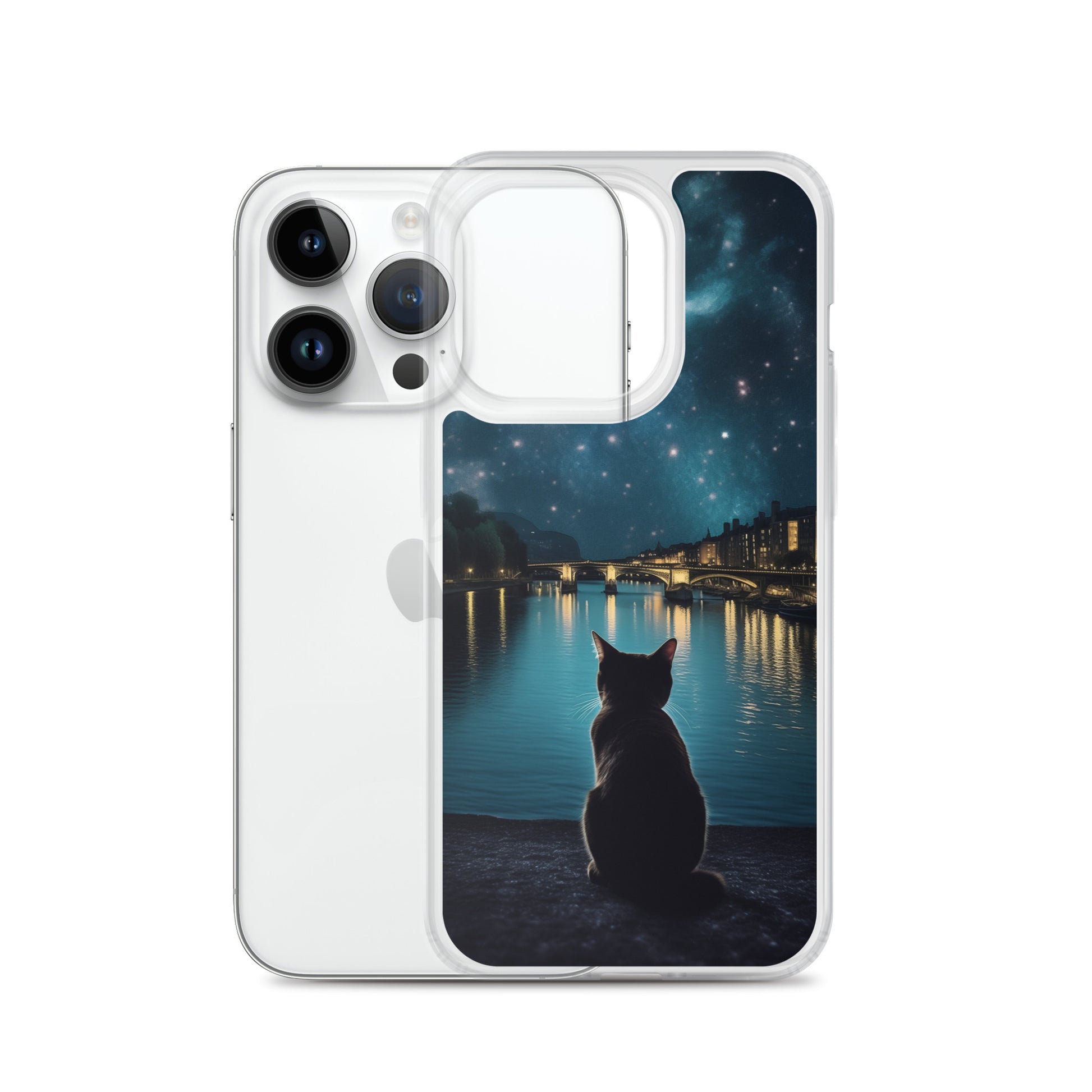 Starry Cat D Clear Case for iPhone