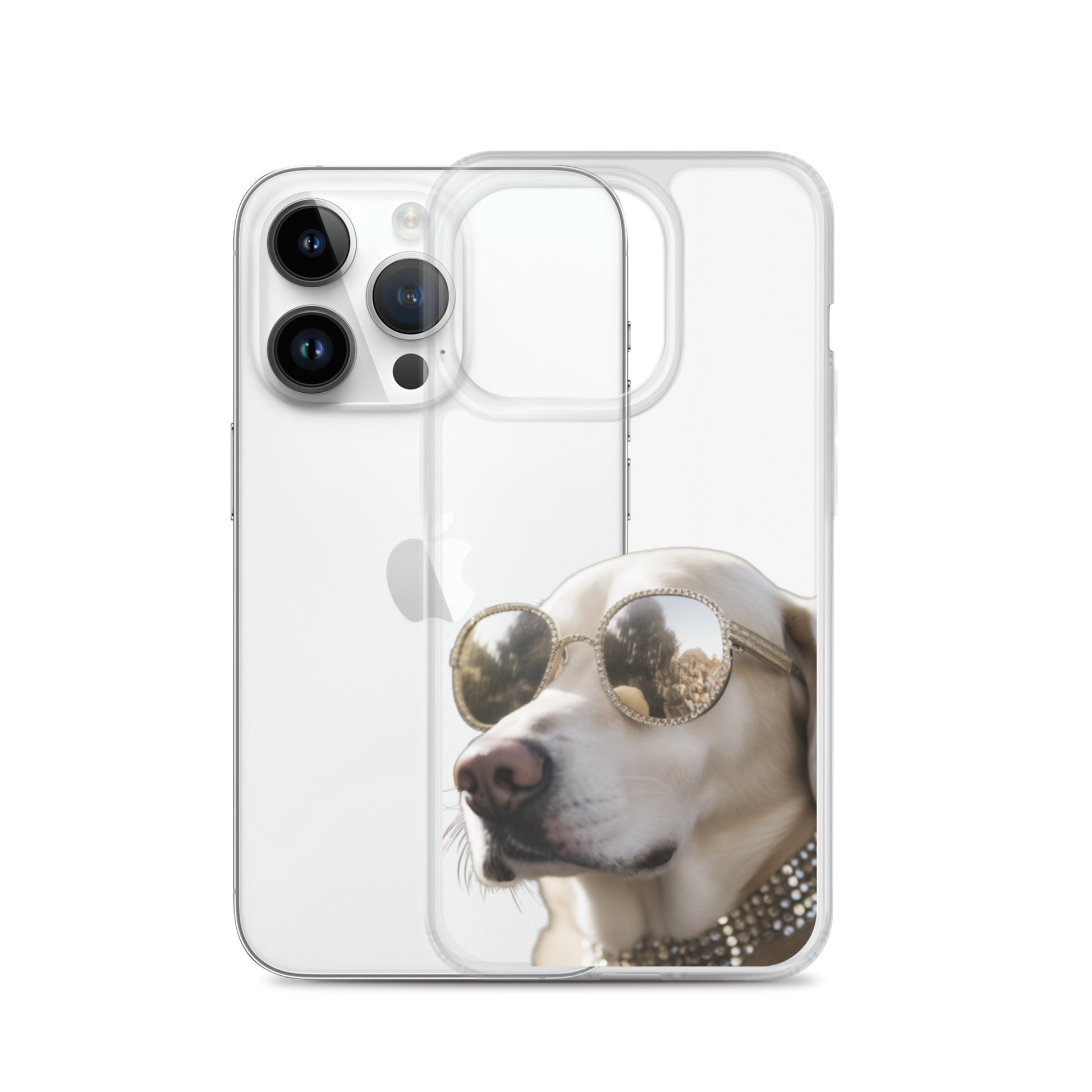 Glasses Dog B Clear Case for iPhone