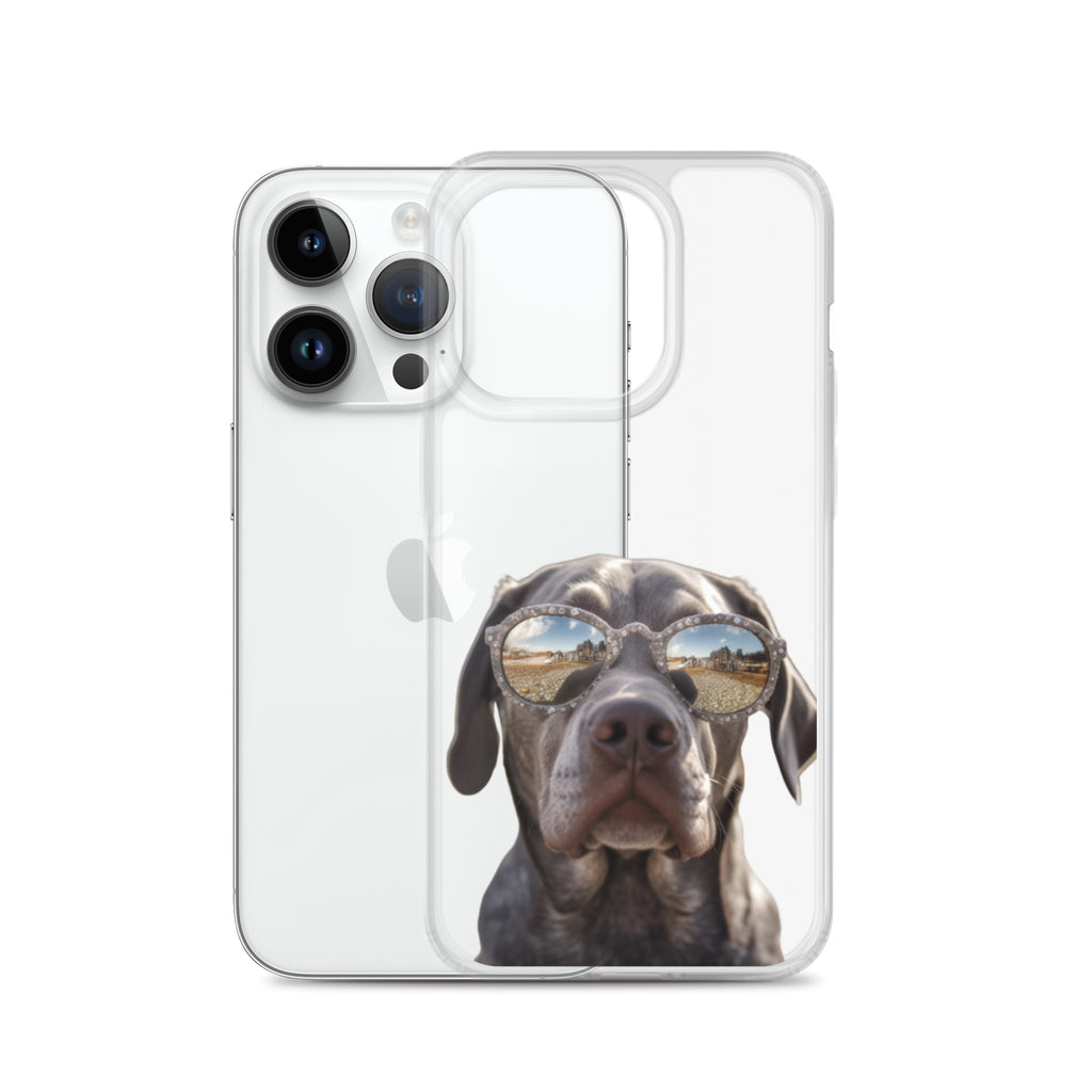Glasses Dog E Clear Case for iPhone
