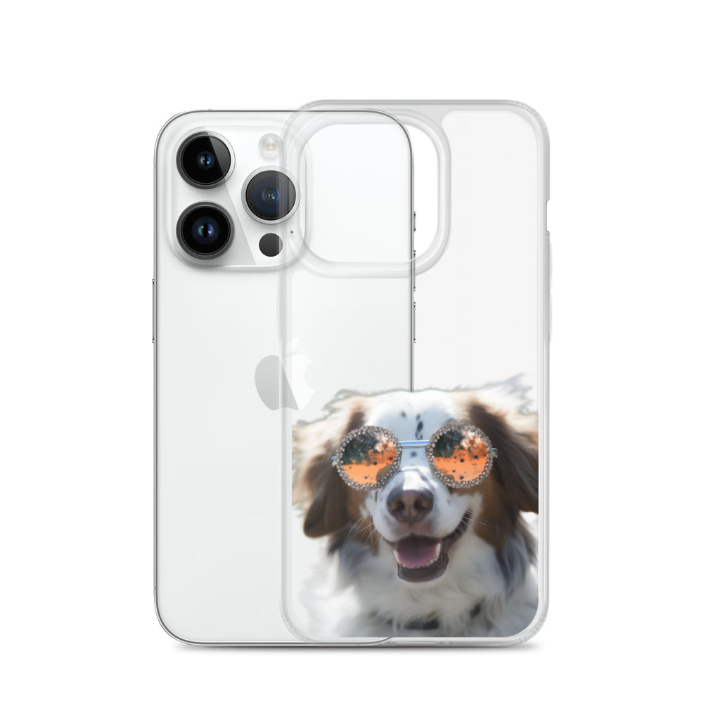 Glasses Dog F Clear Case for iPhone