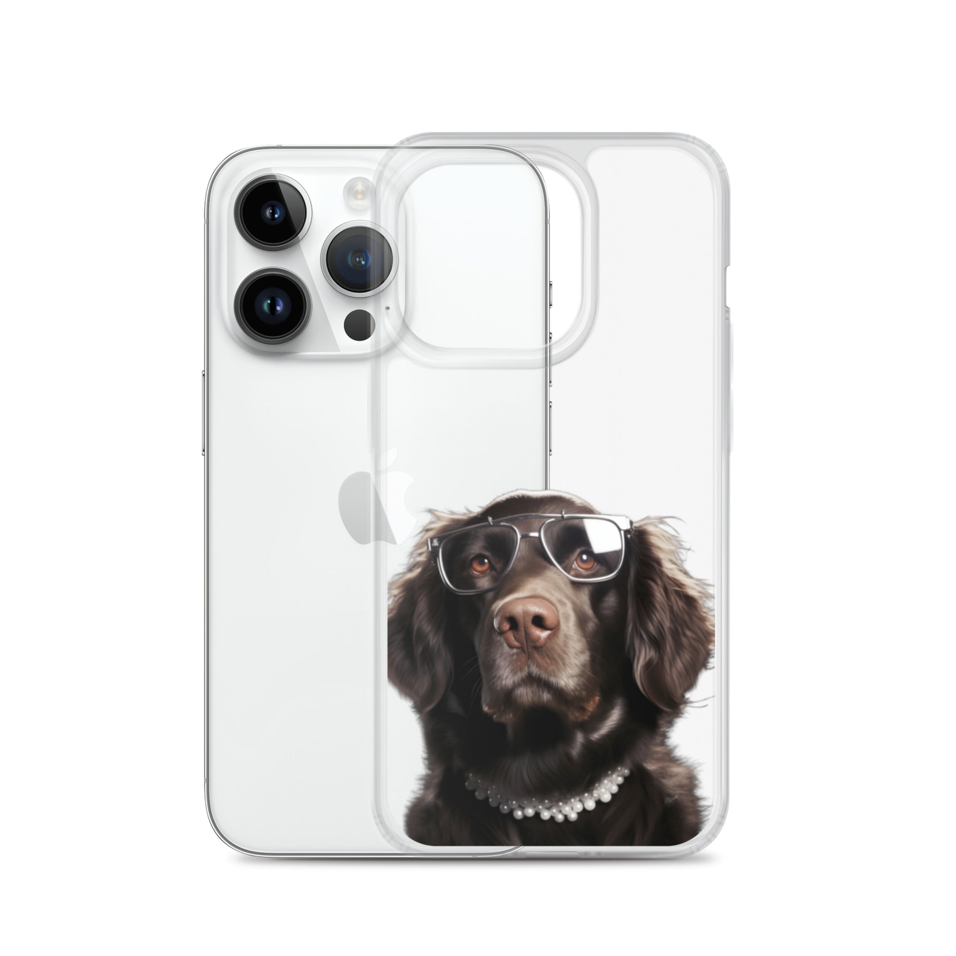 Glasses Dog J Clear Case for iPhone