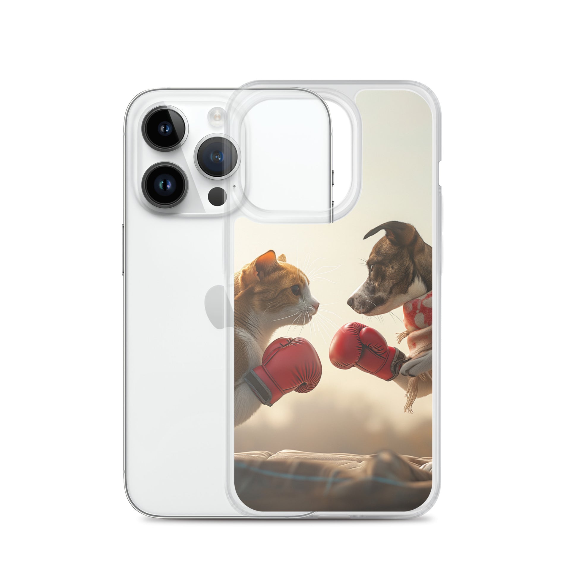 Boxing Dog n Cat D Clear Case for iPhone®