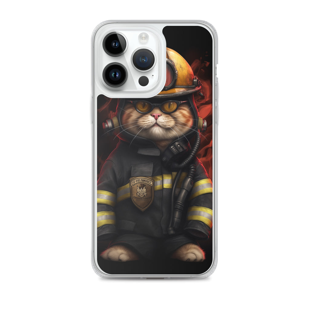 Firefighter Cat A Clear Case for iPhone