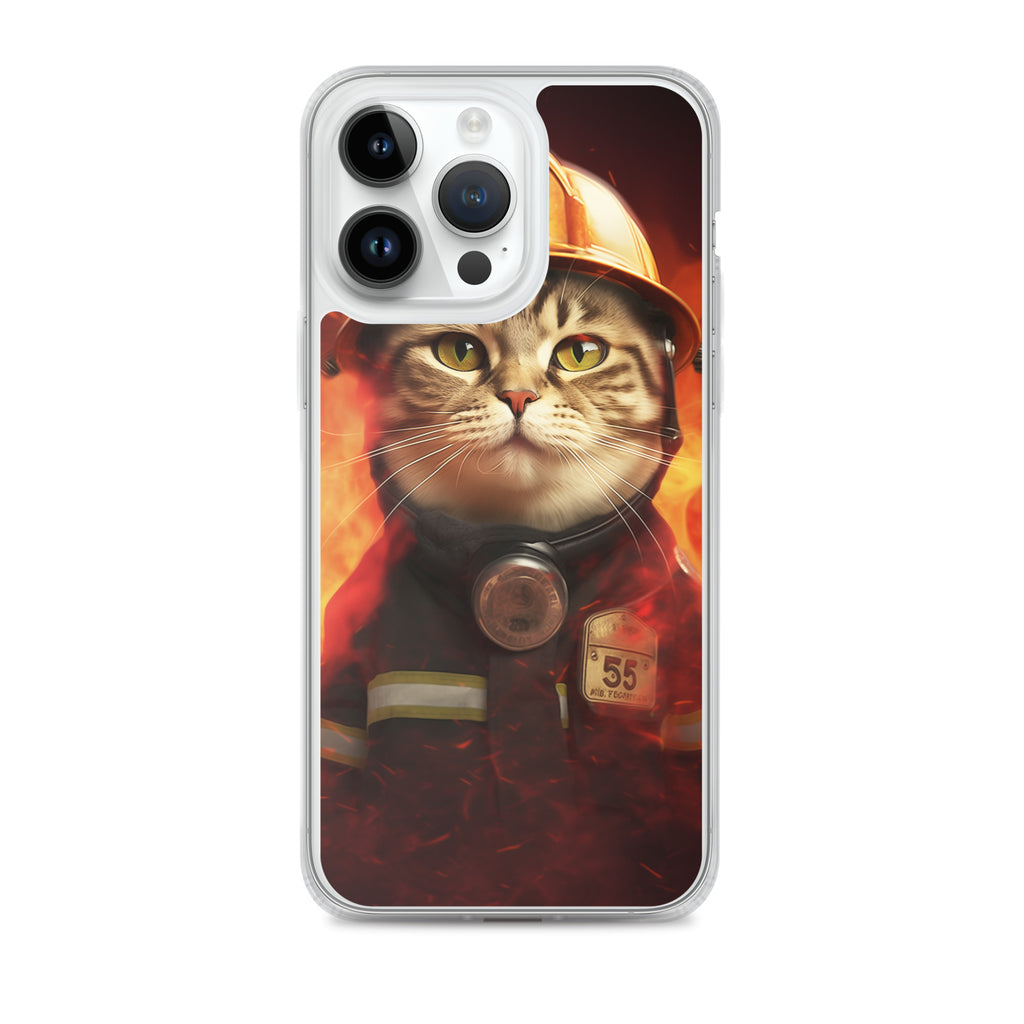 Firefighter Cat B Clear Case for iPhone