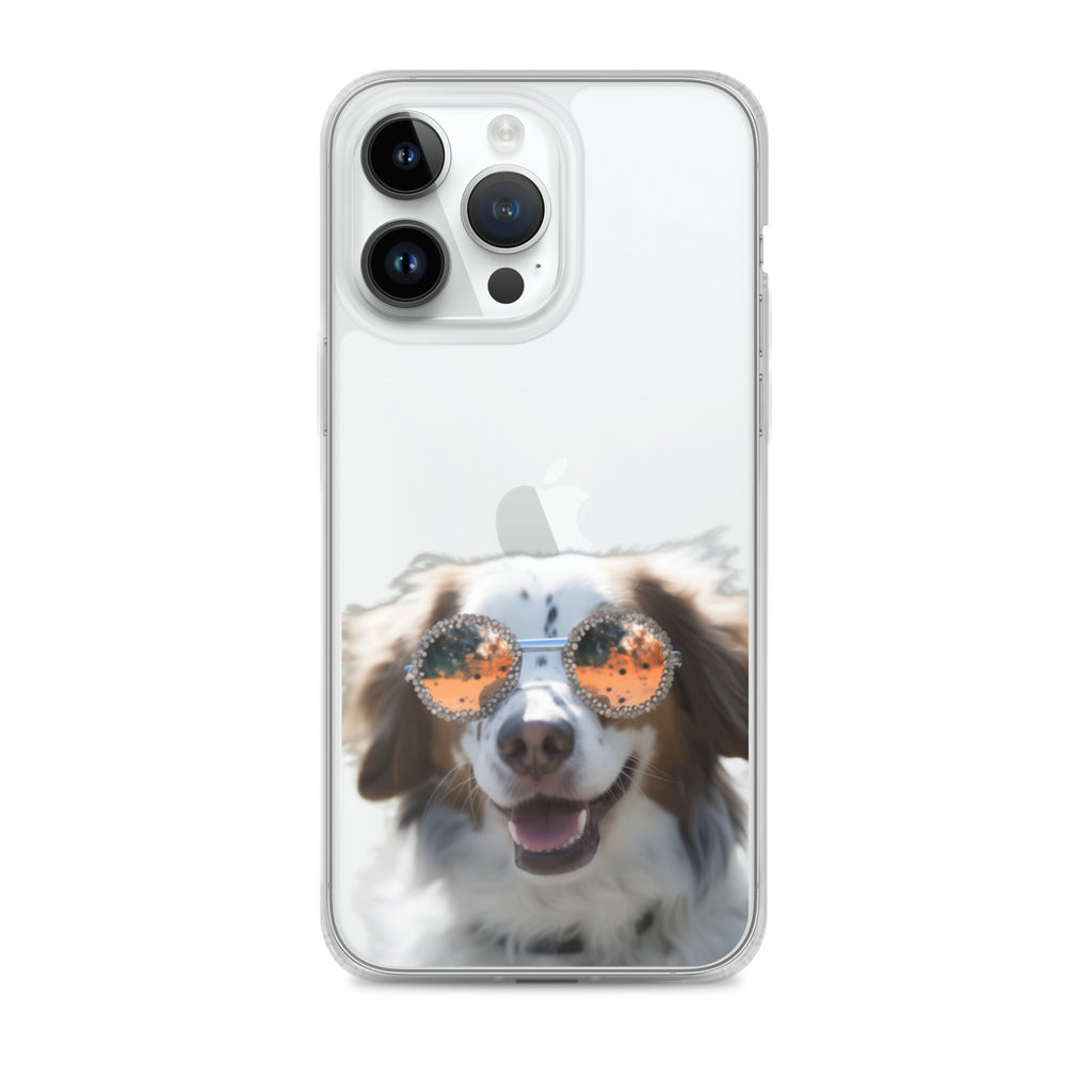 Glasses Dog F Clear Case for iPhone