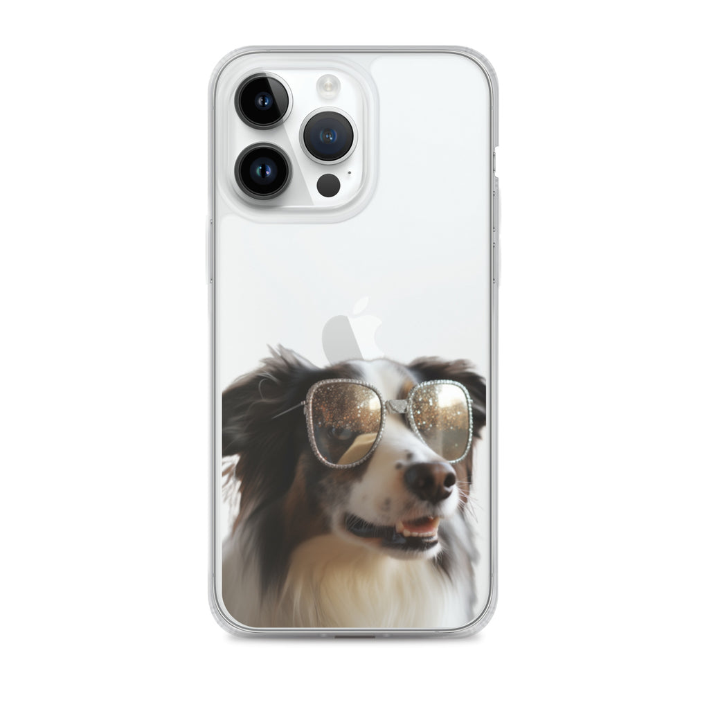 Glasses Dog H Clear Case for iPhone