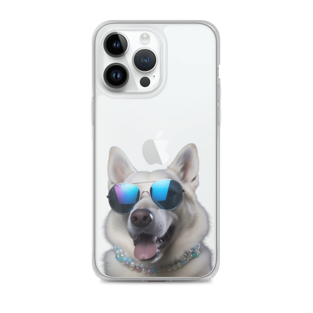 Glasses Dog I Clear Case for iPhone