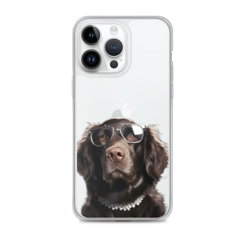 Glasses Dog J Clear Case for iPhone