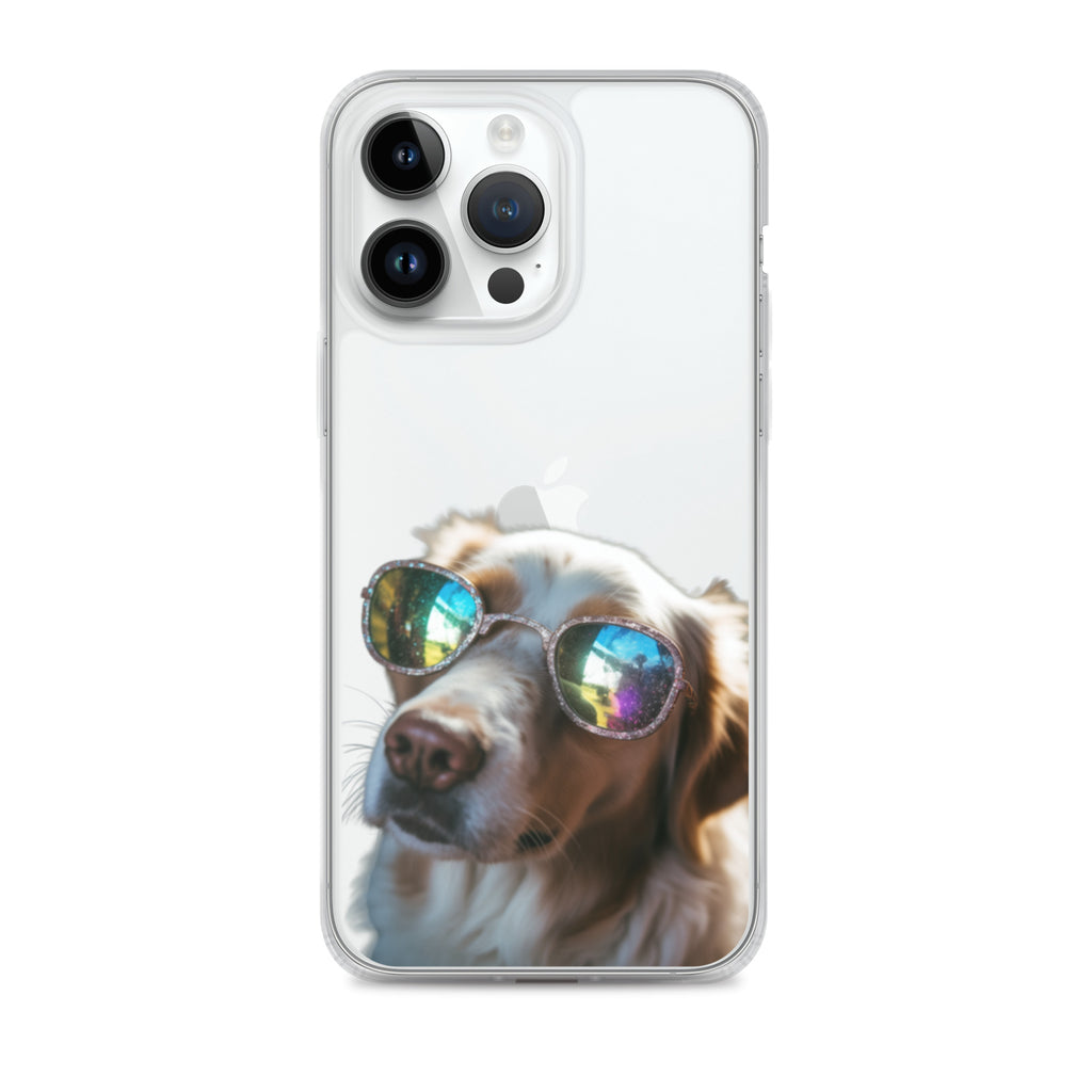 Glasses Dog L Clear Case for iPhone