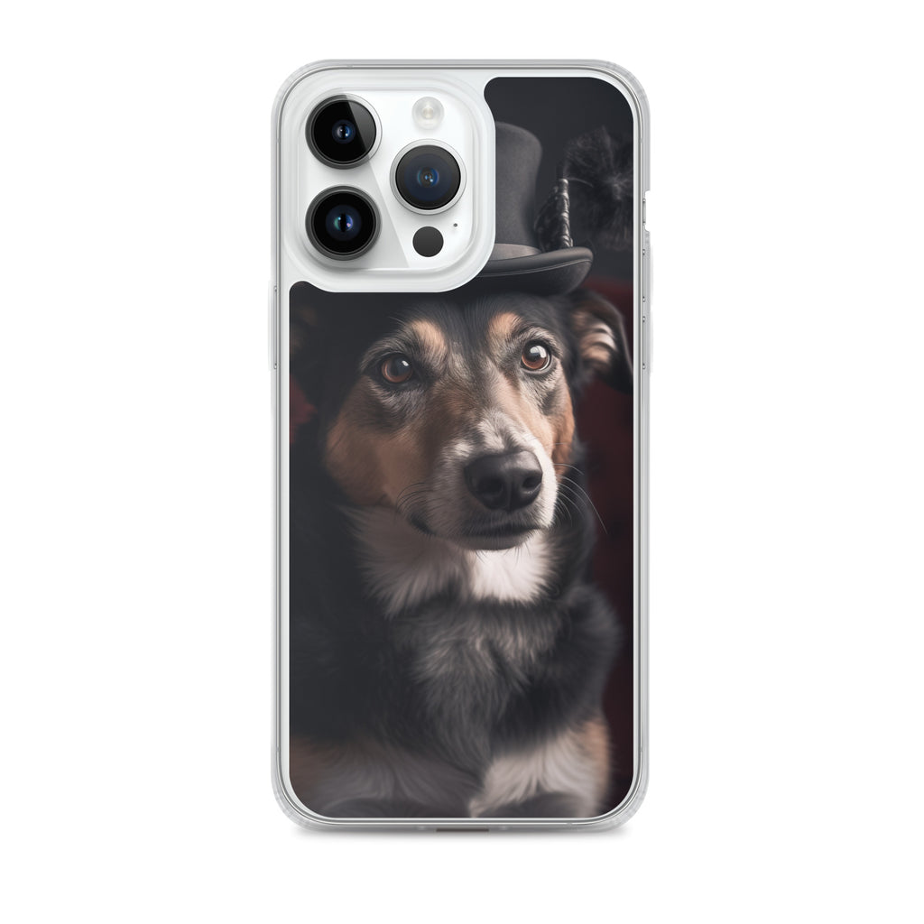 Top Hat Dog B Clear Case for iPhone