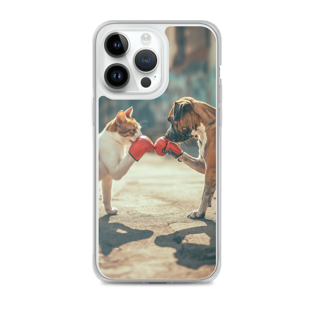 Boxing Dog n Cat F Clear Case for iPhone®