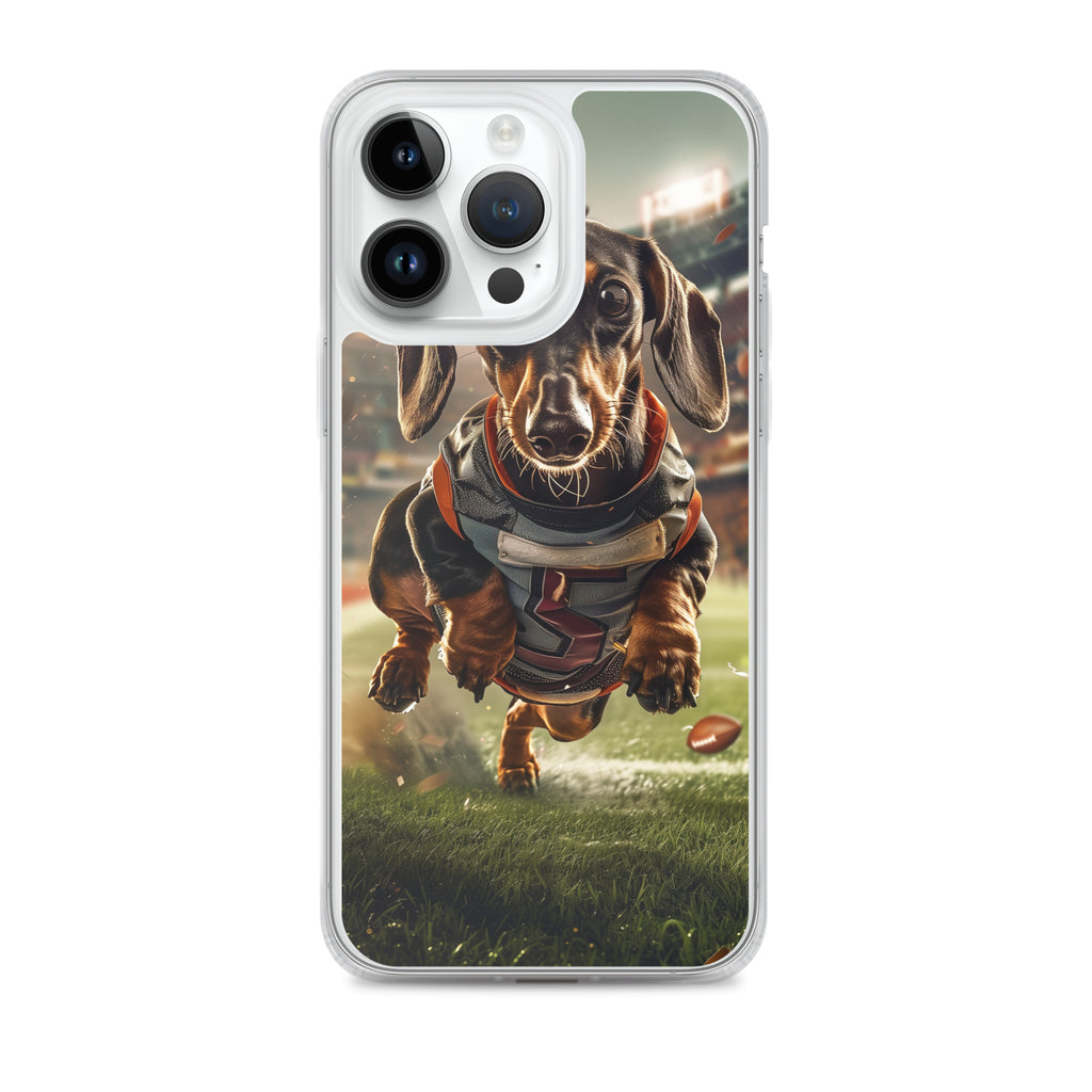 Dachshund Football-Themed Clear Case for iPhone®