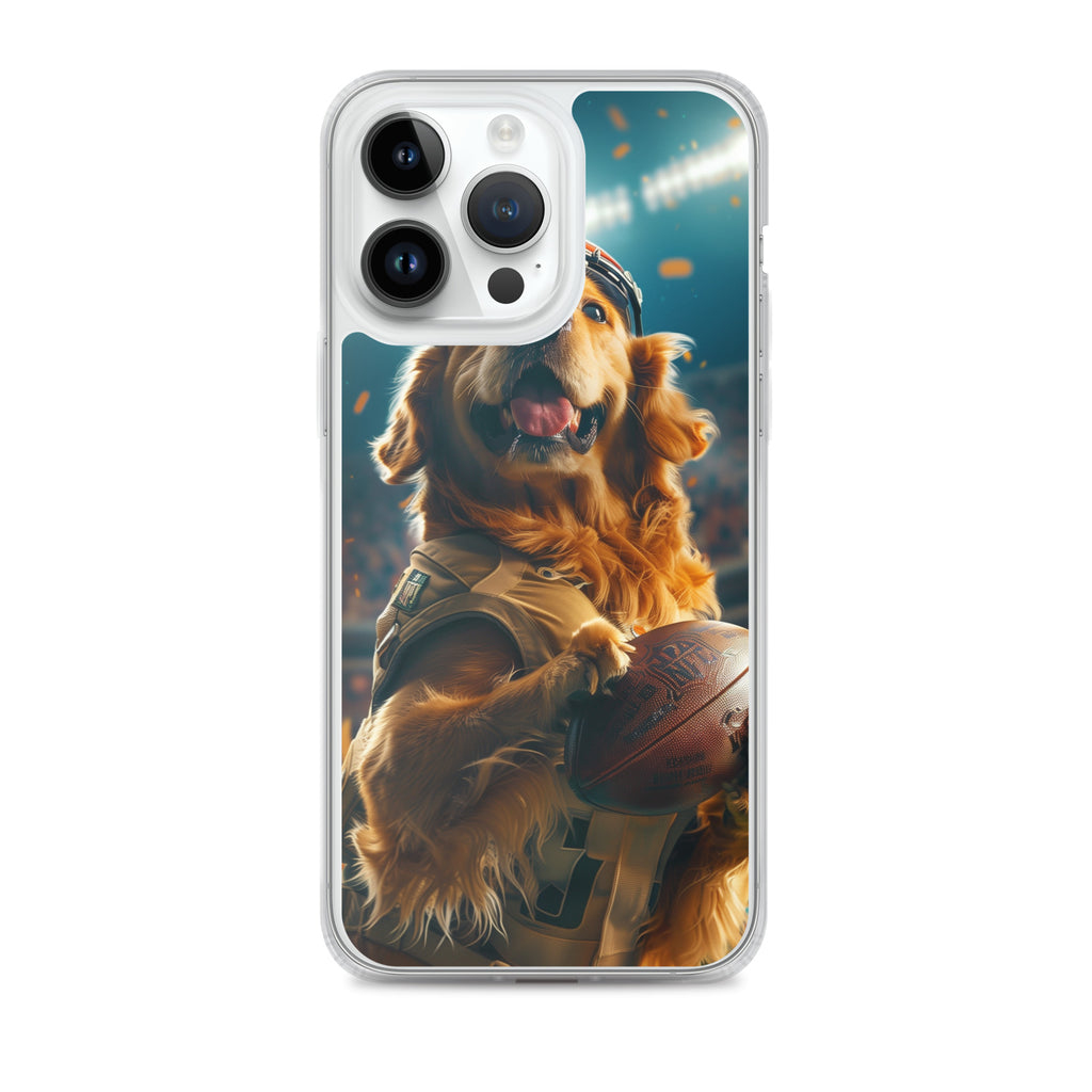 Golden Retriever Football-Themed Clear Case for iPhone®