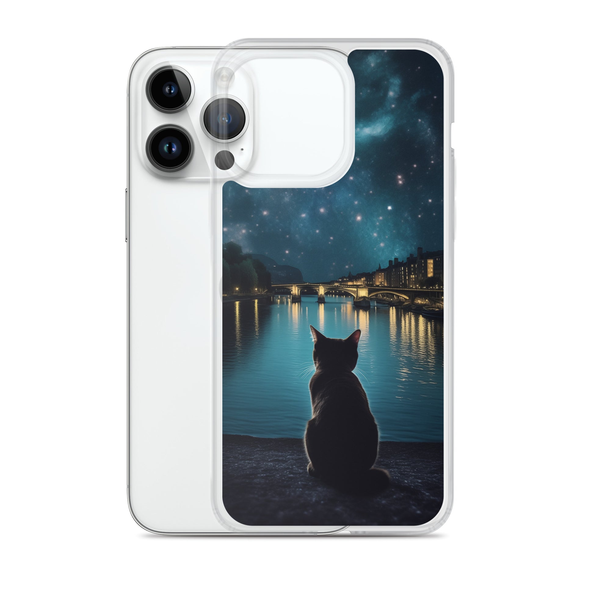 Starry Cat D Clear Case for iPhone