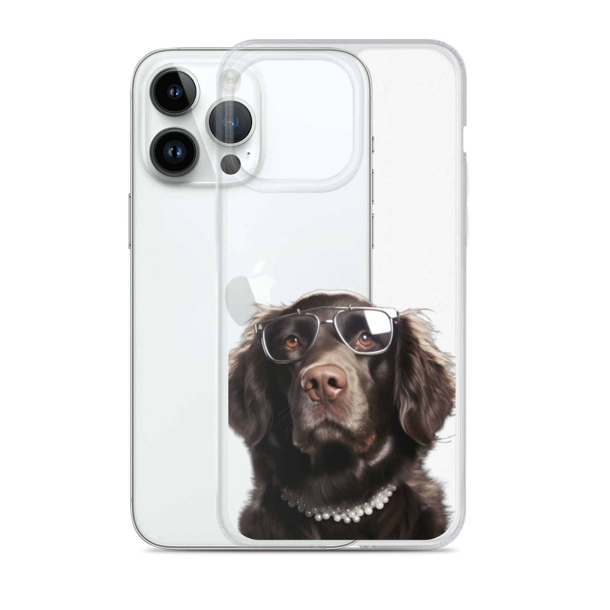 Glasses Dog J Clear Case for iPhone
