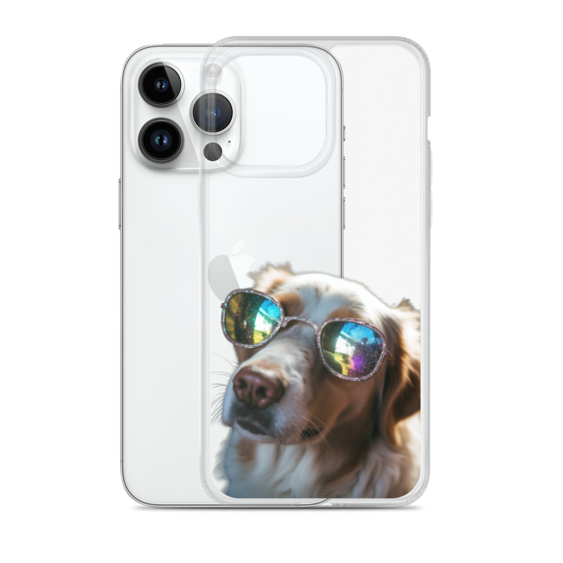 Glasses Dog L Clear Case for iPhone