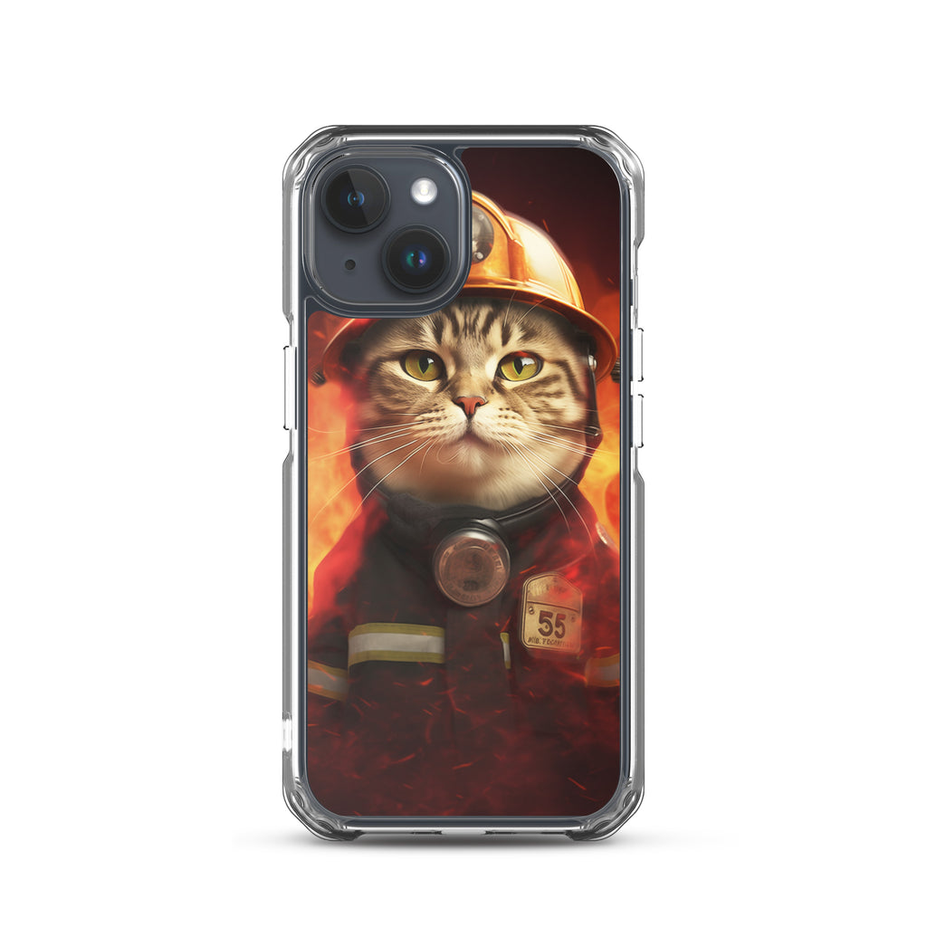 Firefighter Cat B Clear Case for iPhone