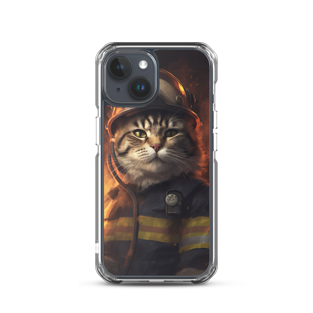 Firefighter Cat C Clear Case for iPhone