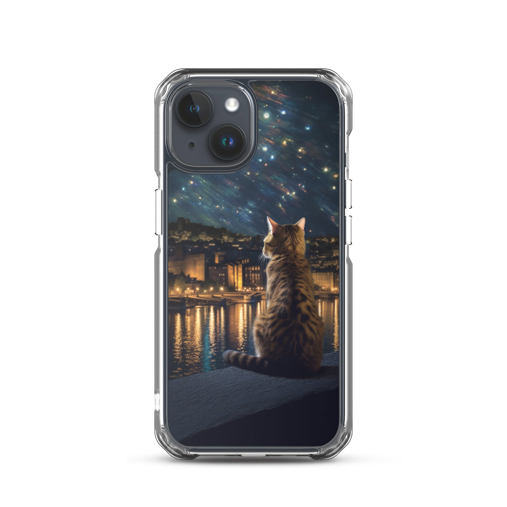 Starry Cat B Clear Case for iPhone