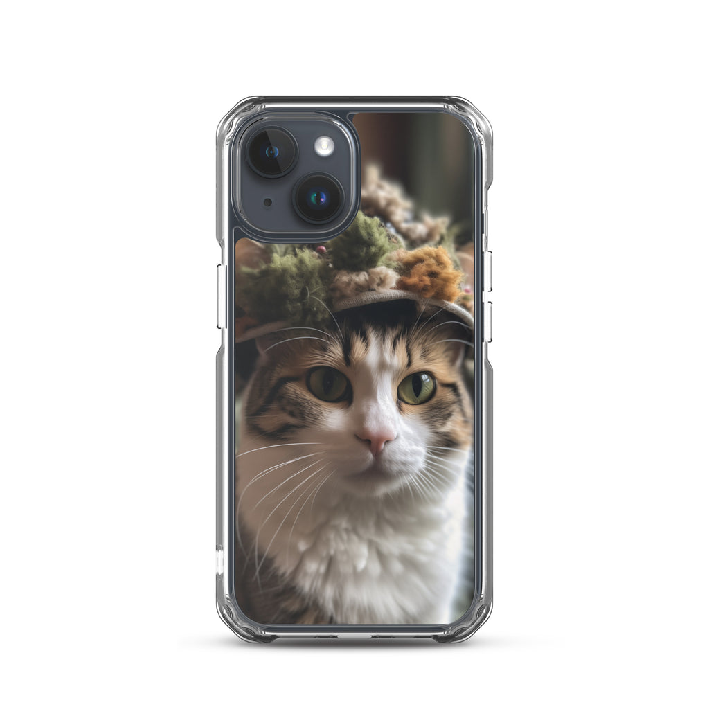 Cat Hat E Clear Case for iPhone