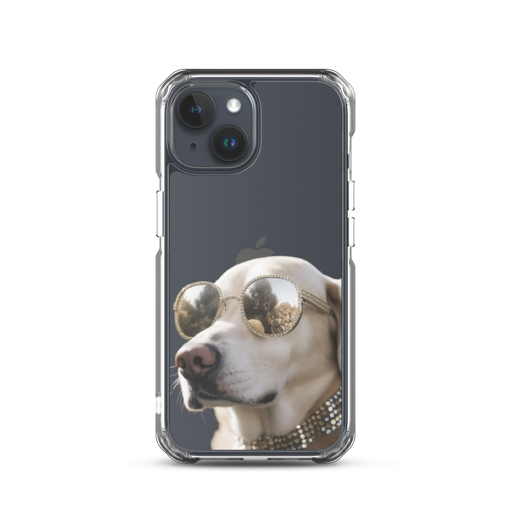 Glasses Dog B Clear Case for iPhone