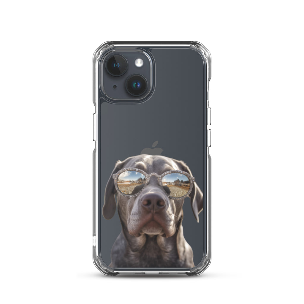 Glasses Dog E Clear Case for iPhone