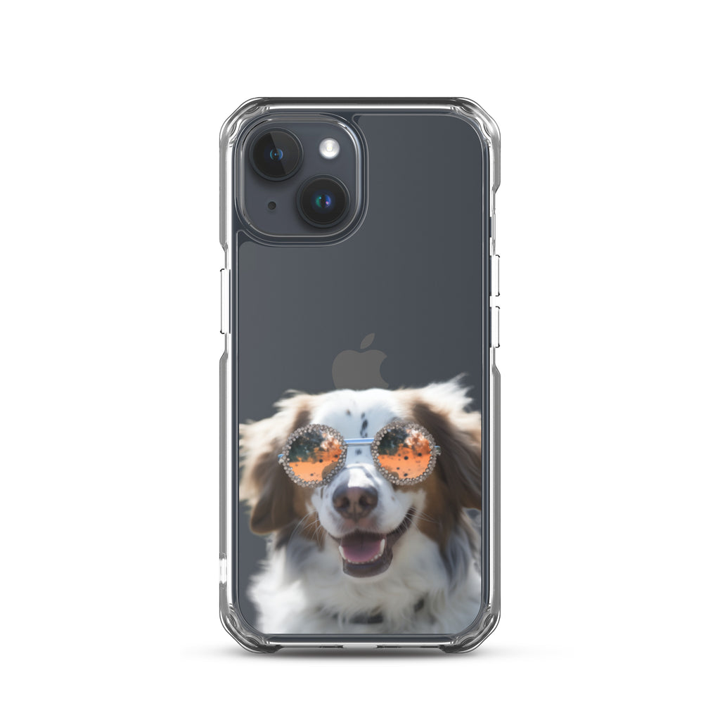 Glasses Dog F Clear Case for iPhone