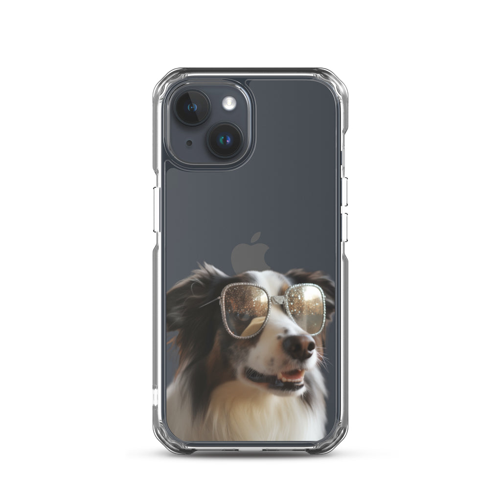 Glasses Dog H Clear Case for iPhone