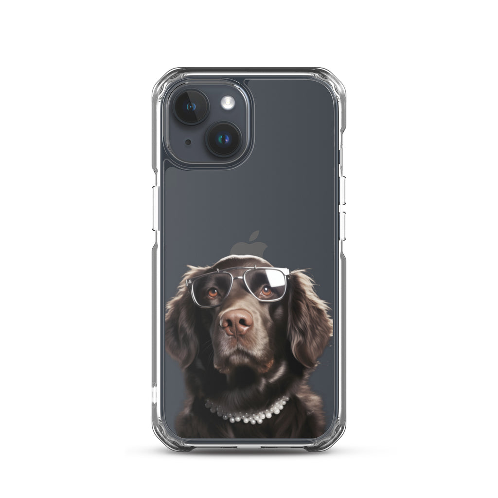 Glasses Dog J Clear Case for iPhone