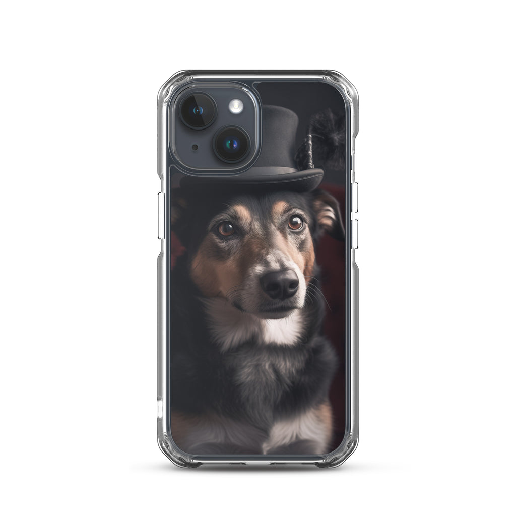 Top Hat Dog B Clear Case for iPhone