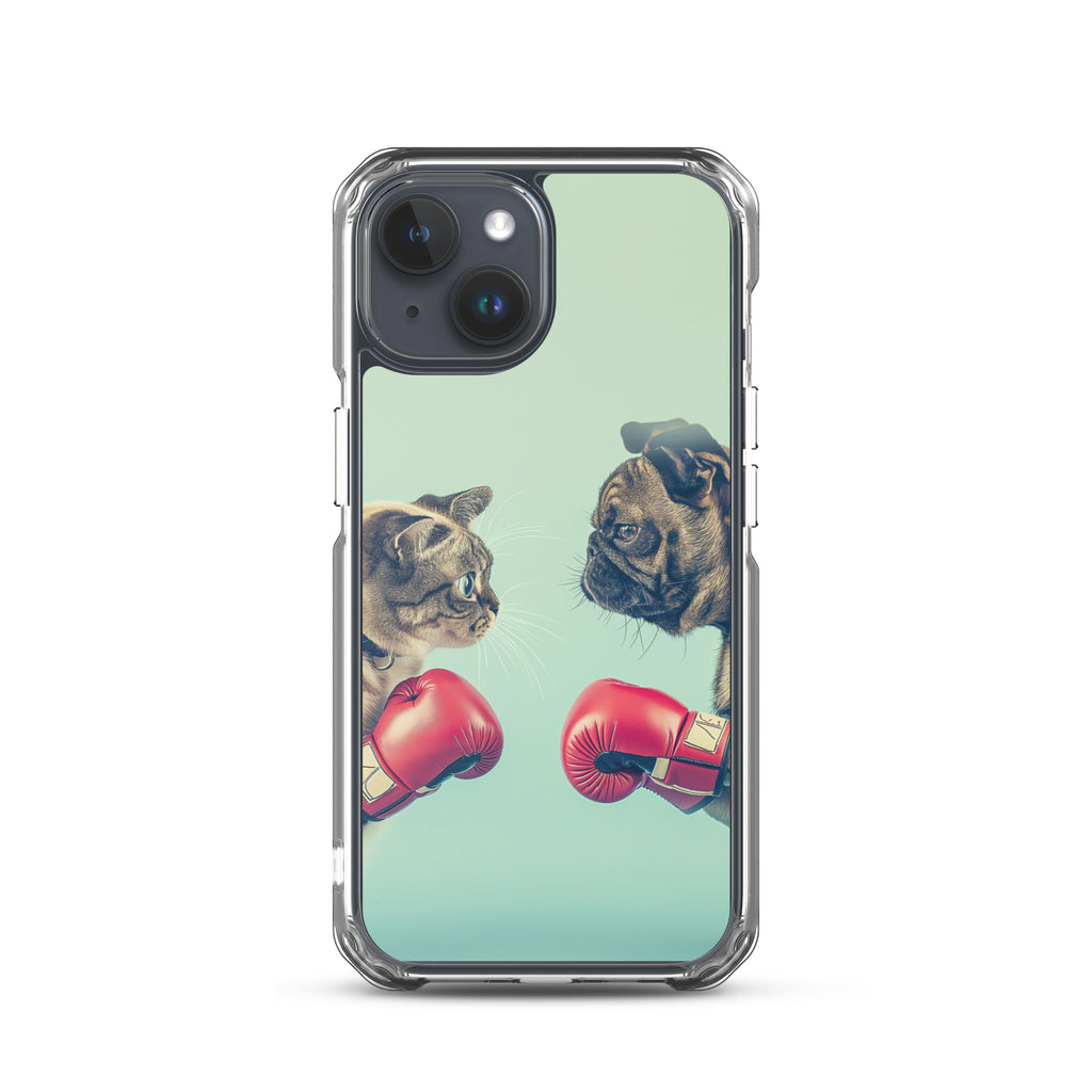 Boxing Dog n Cat B Clear Case for iPhone®