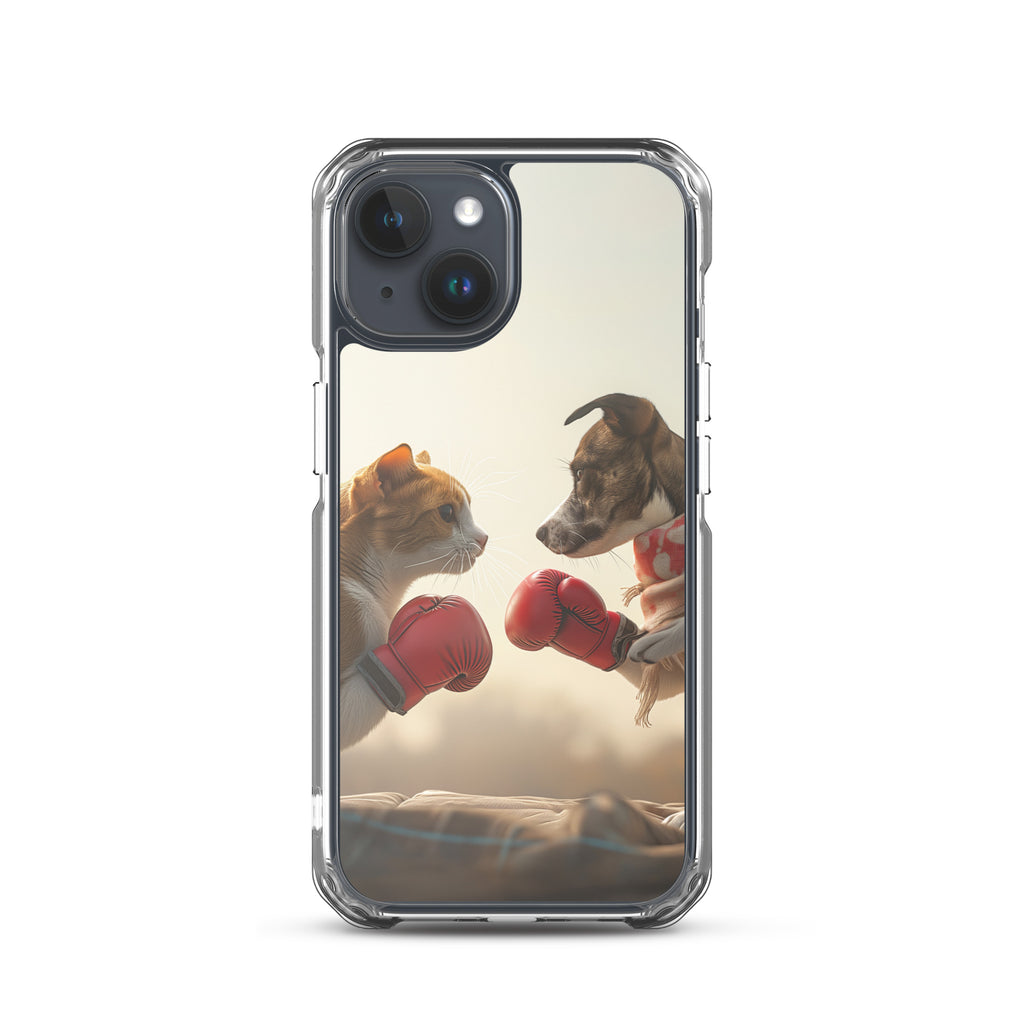 Boxing Dog n Cat D Clear Case for iPhone®