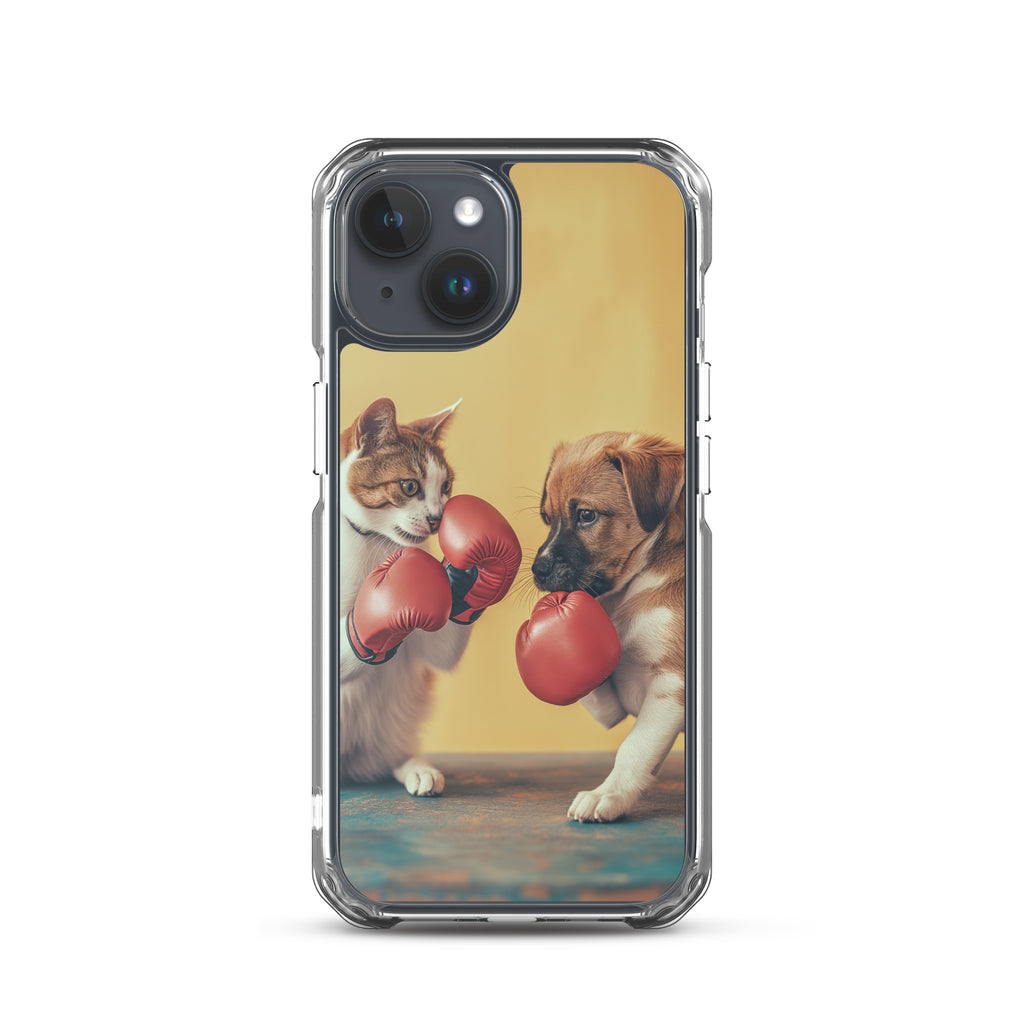 Boxing Dog n Cat E Clear Case for iPhone®