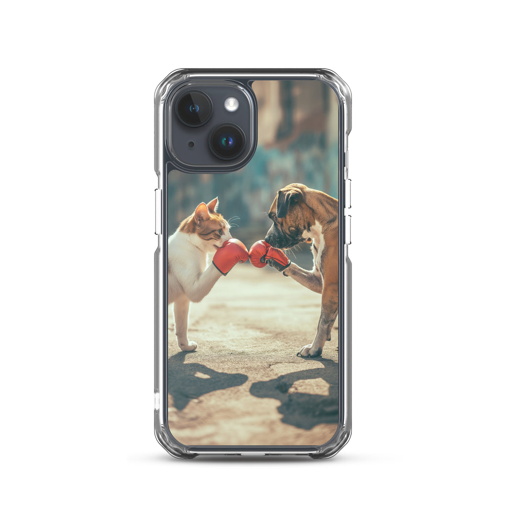 Boxing Dog n Cat F Clear Case for iPhone®