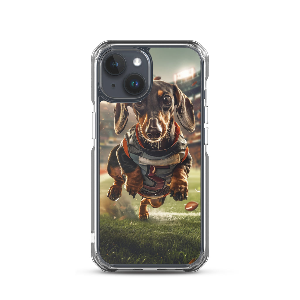 Dachshund Football-Themed Clear Case for iPhone®