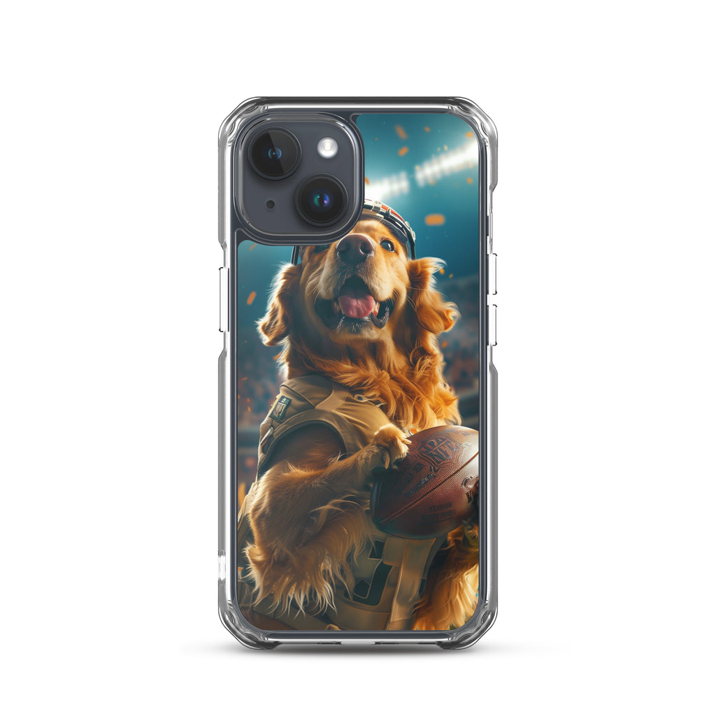 Golden Retriever Football-Themed Clear Case for iPhone®