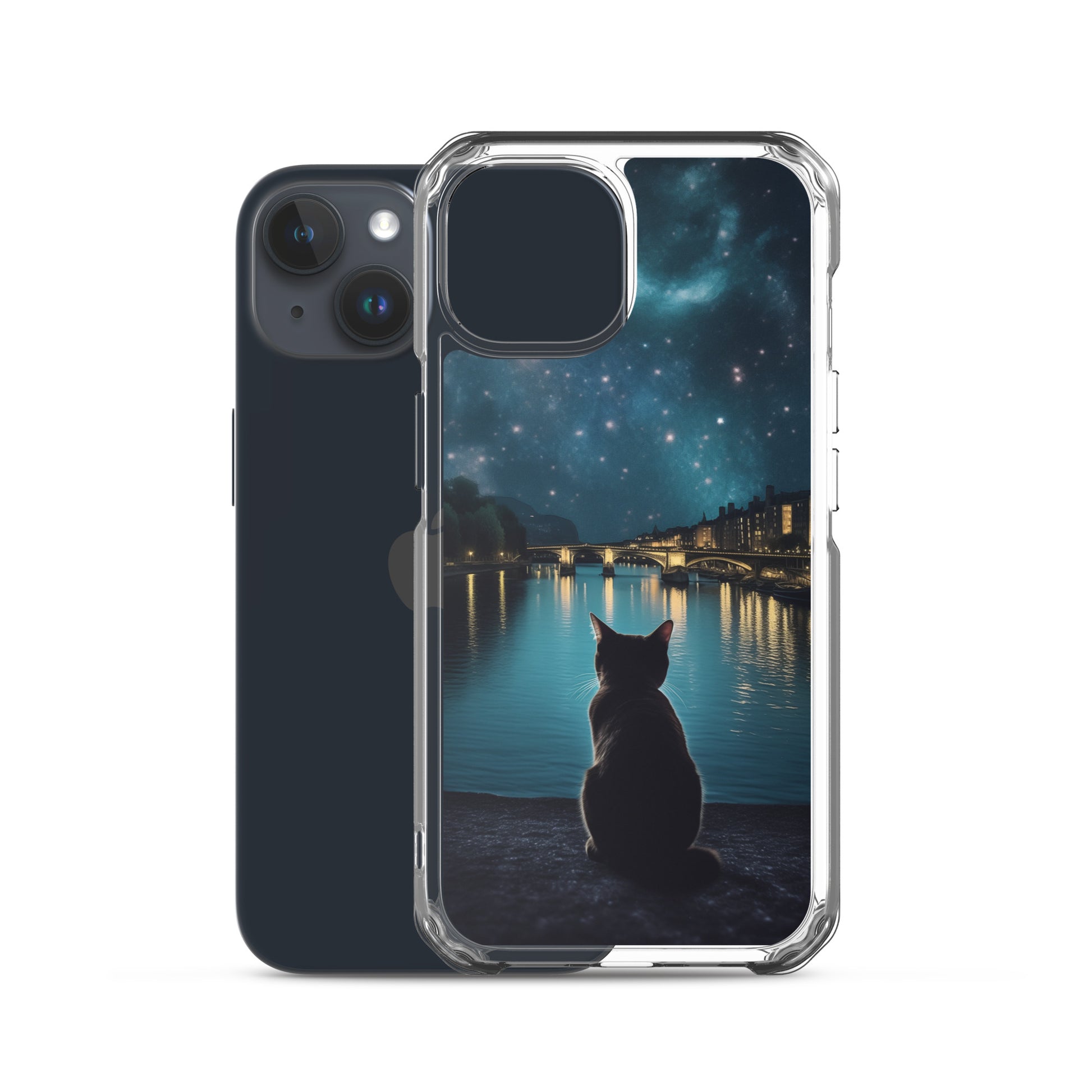 Starry Cat D Clear Case for iPhone