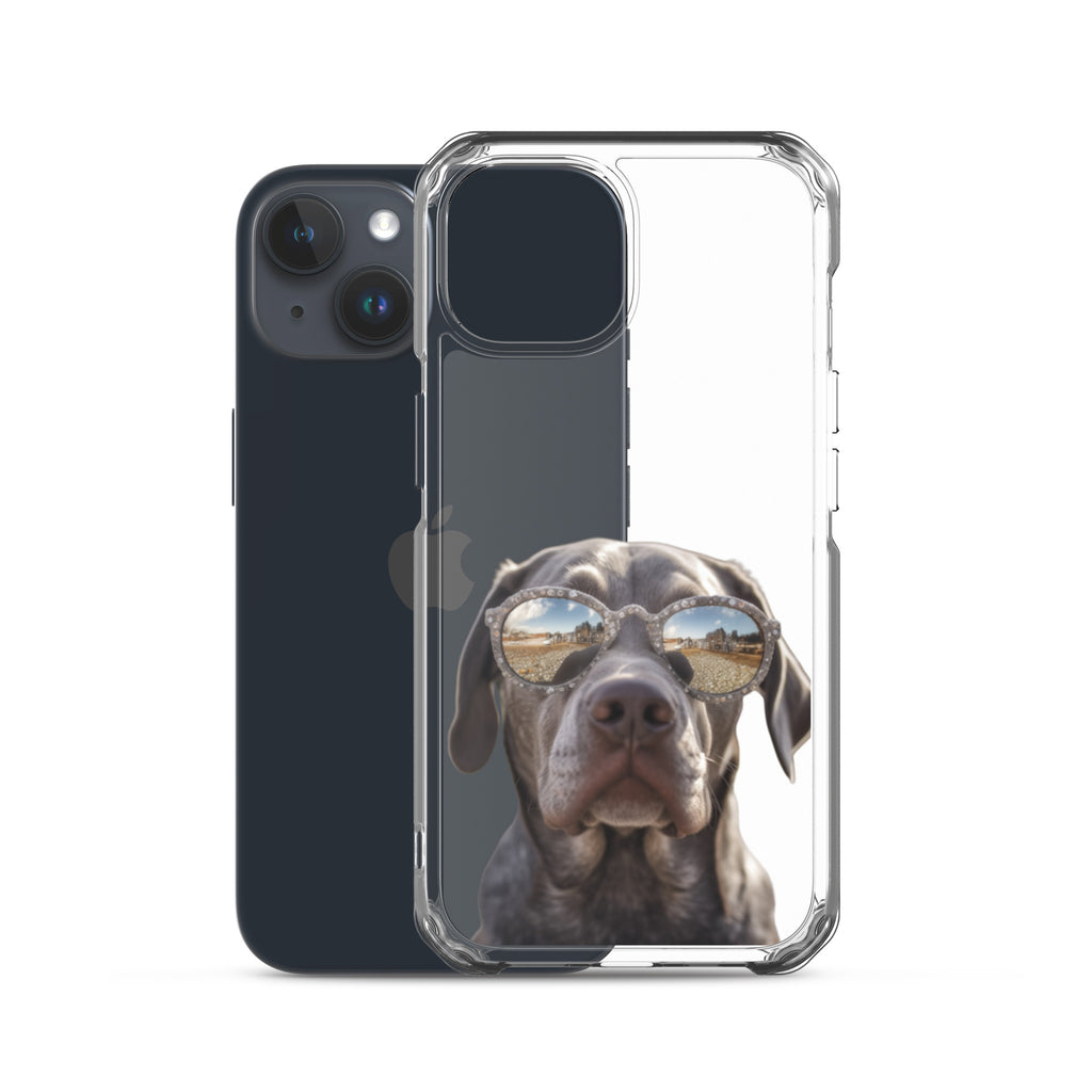 Glasses Dog E Clear Case for iPhone
