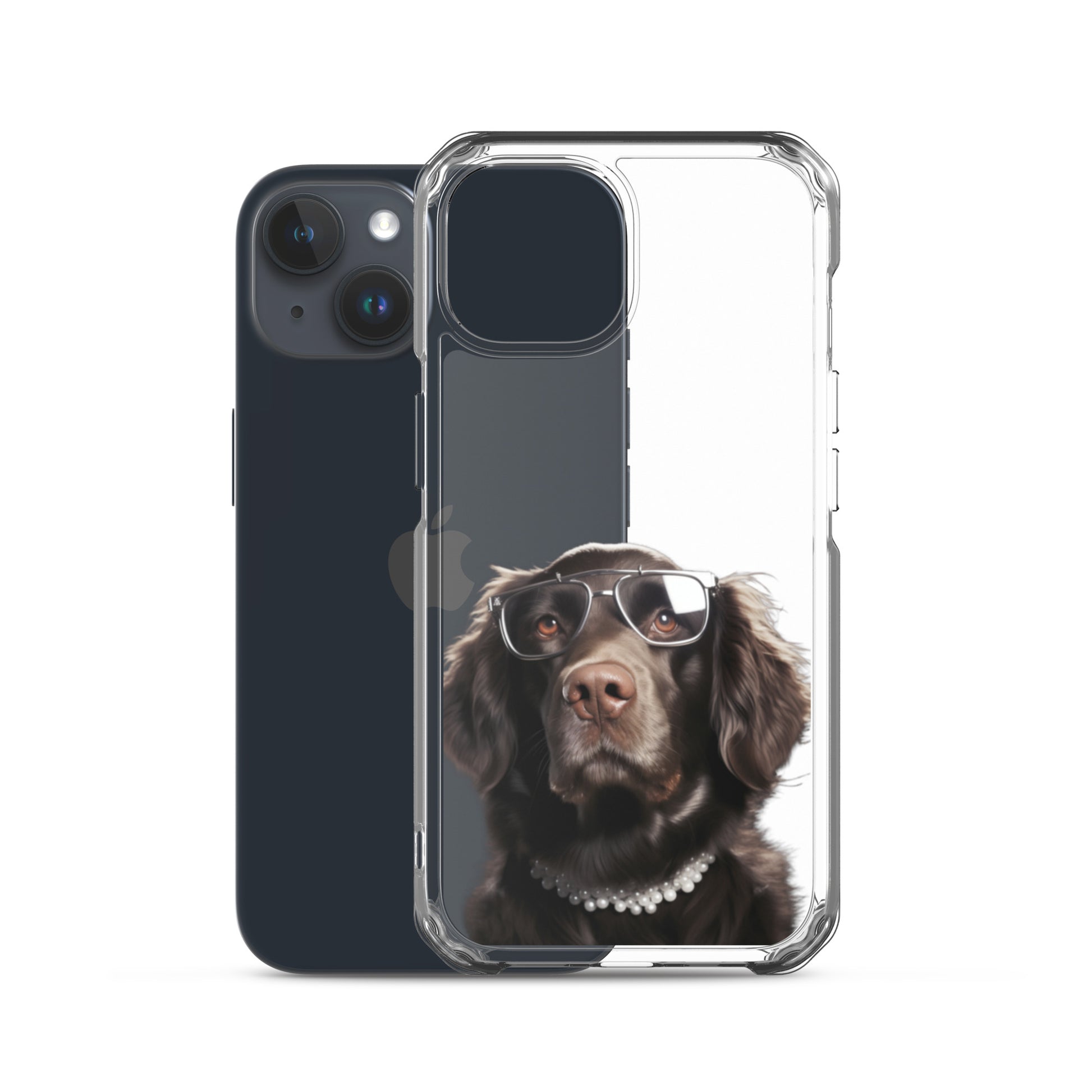 Glasses Dog J Clear Case for iPhone