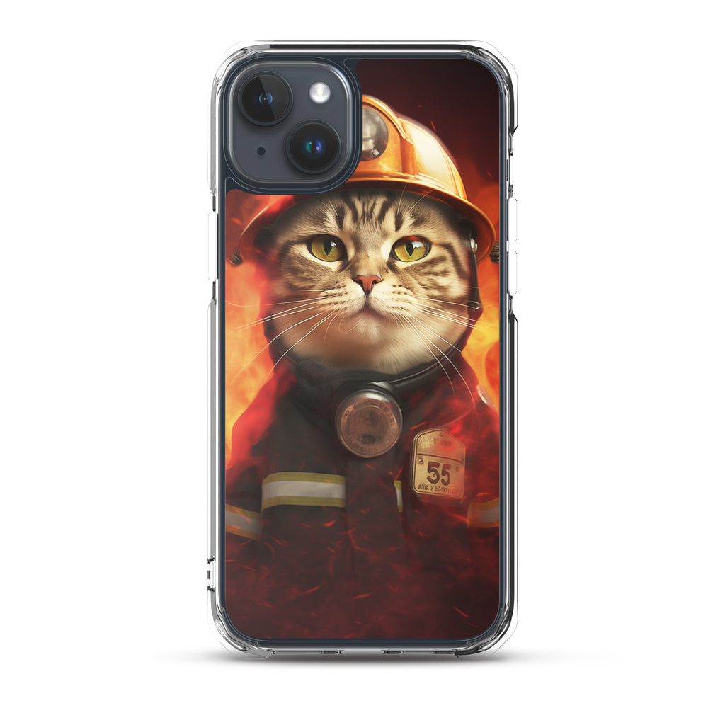 Firefighter Cat B Clear Case for iPhone