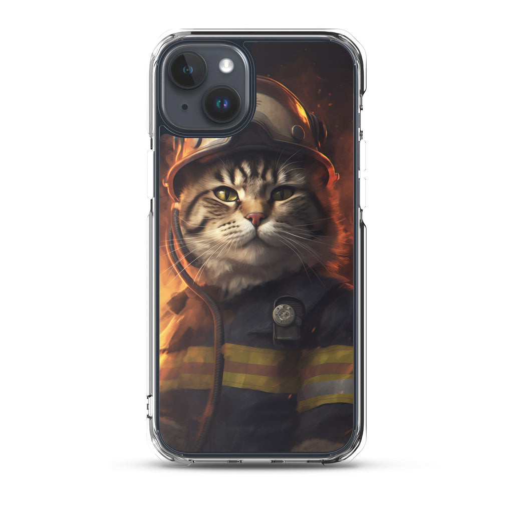 Firefighter Cat C Clear Case for iPhone