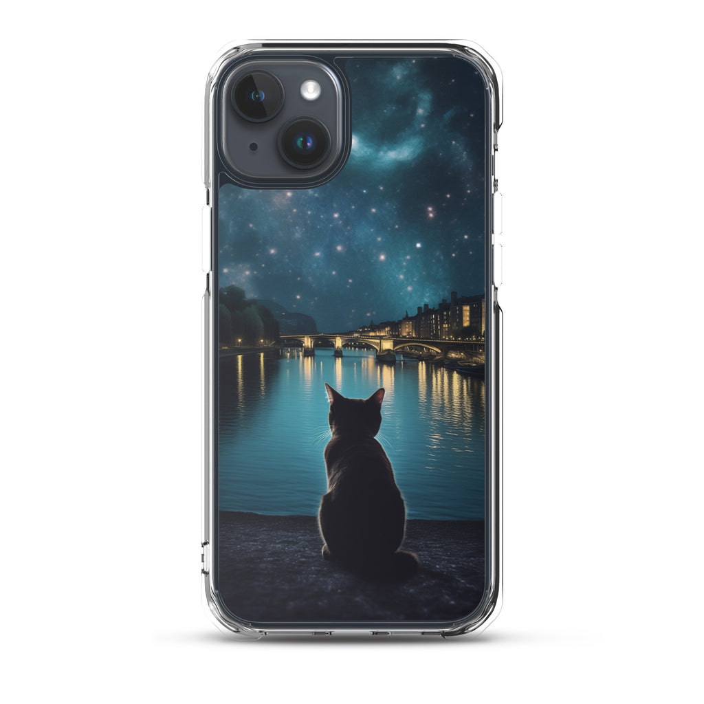 Starry Cat D Clear Case for iPhone