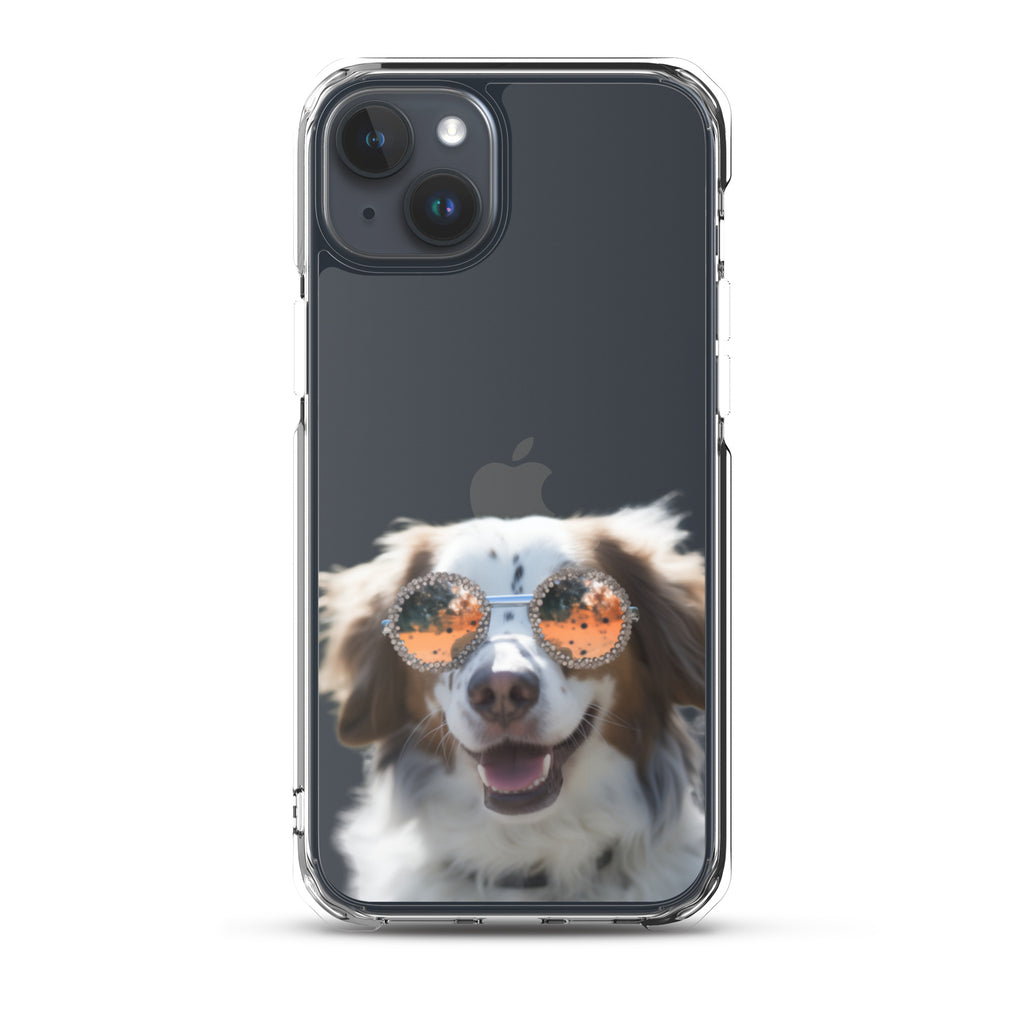 Glasses Dog F Clear Case for iPhone