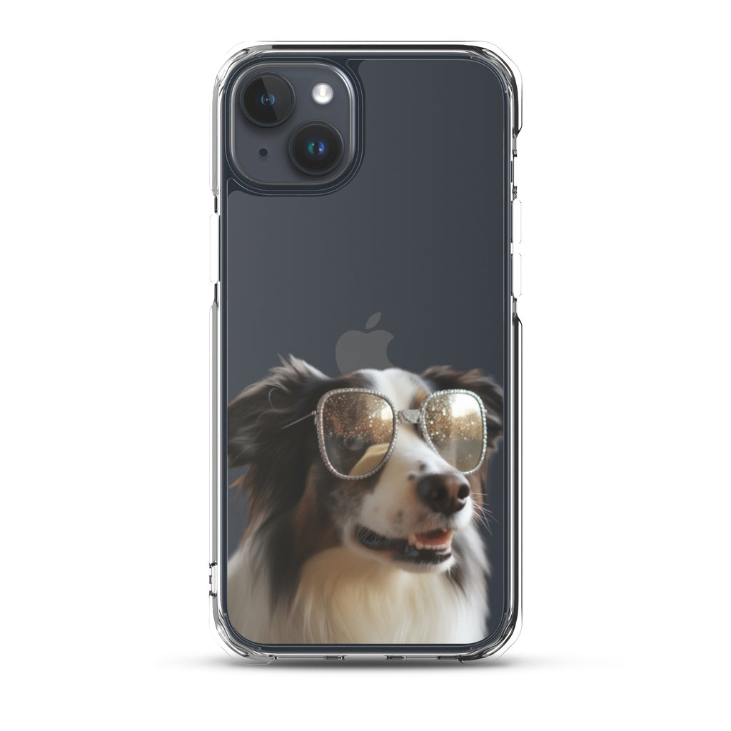 Glasses Dog H Clear Case for iPhone