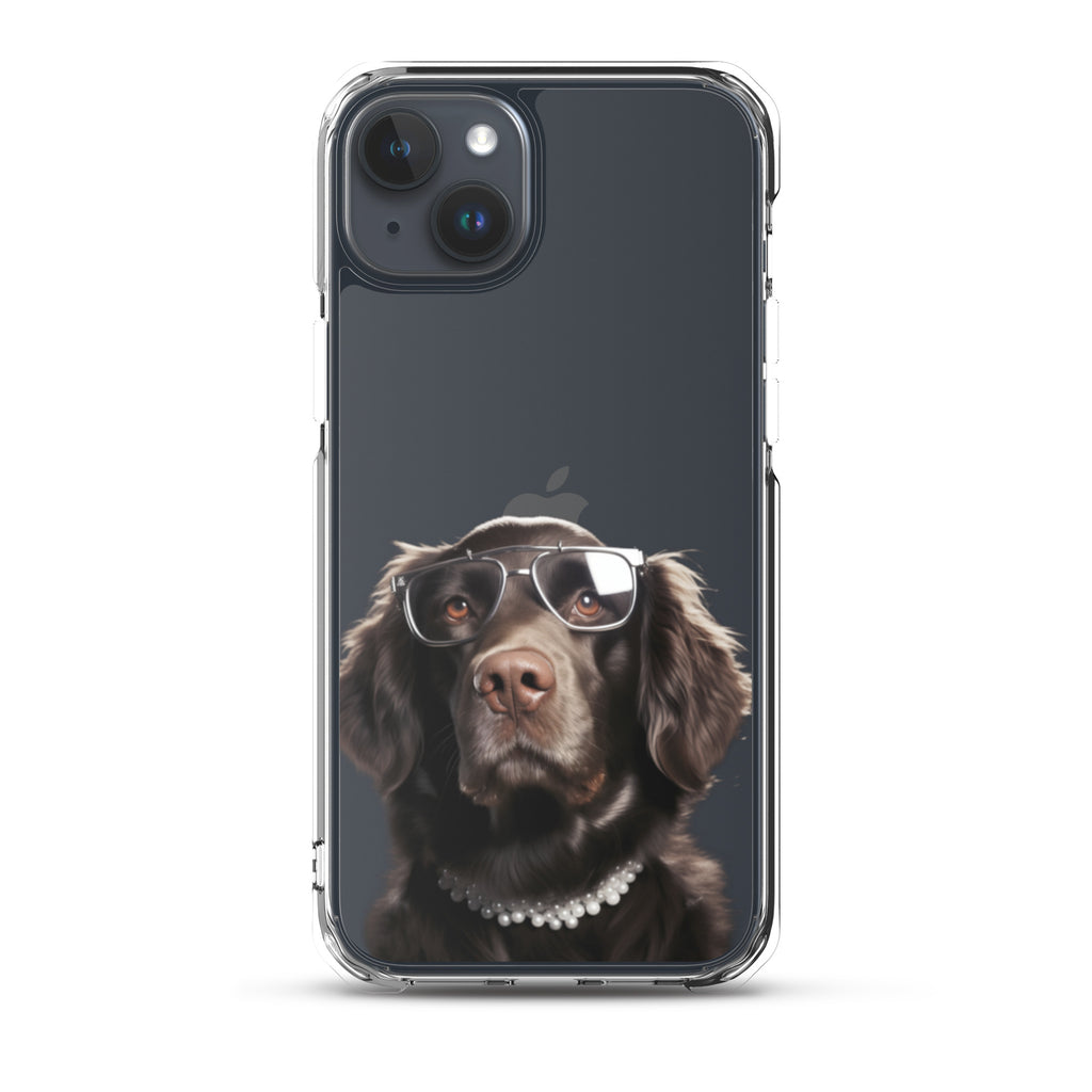 Glasses Dog J Clear Case for iPhone