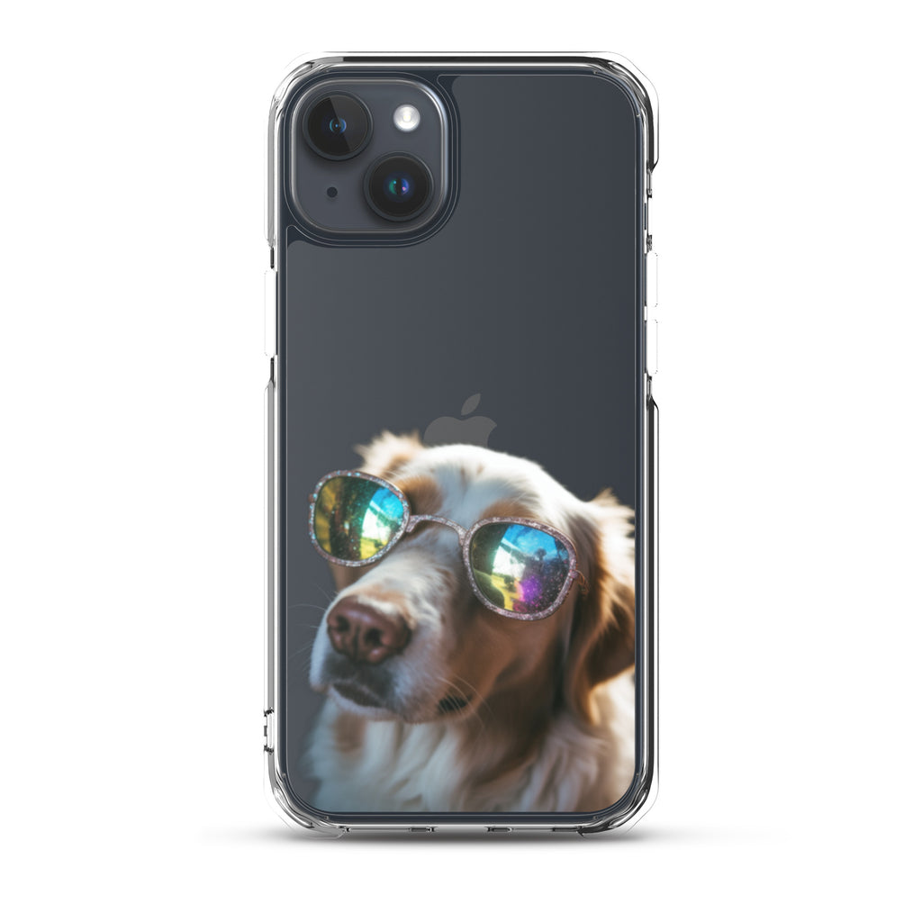 Glasses Dog L Clear Case for iPhone