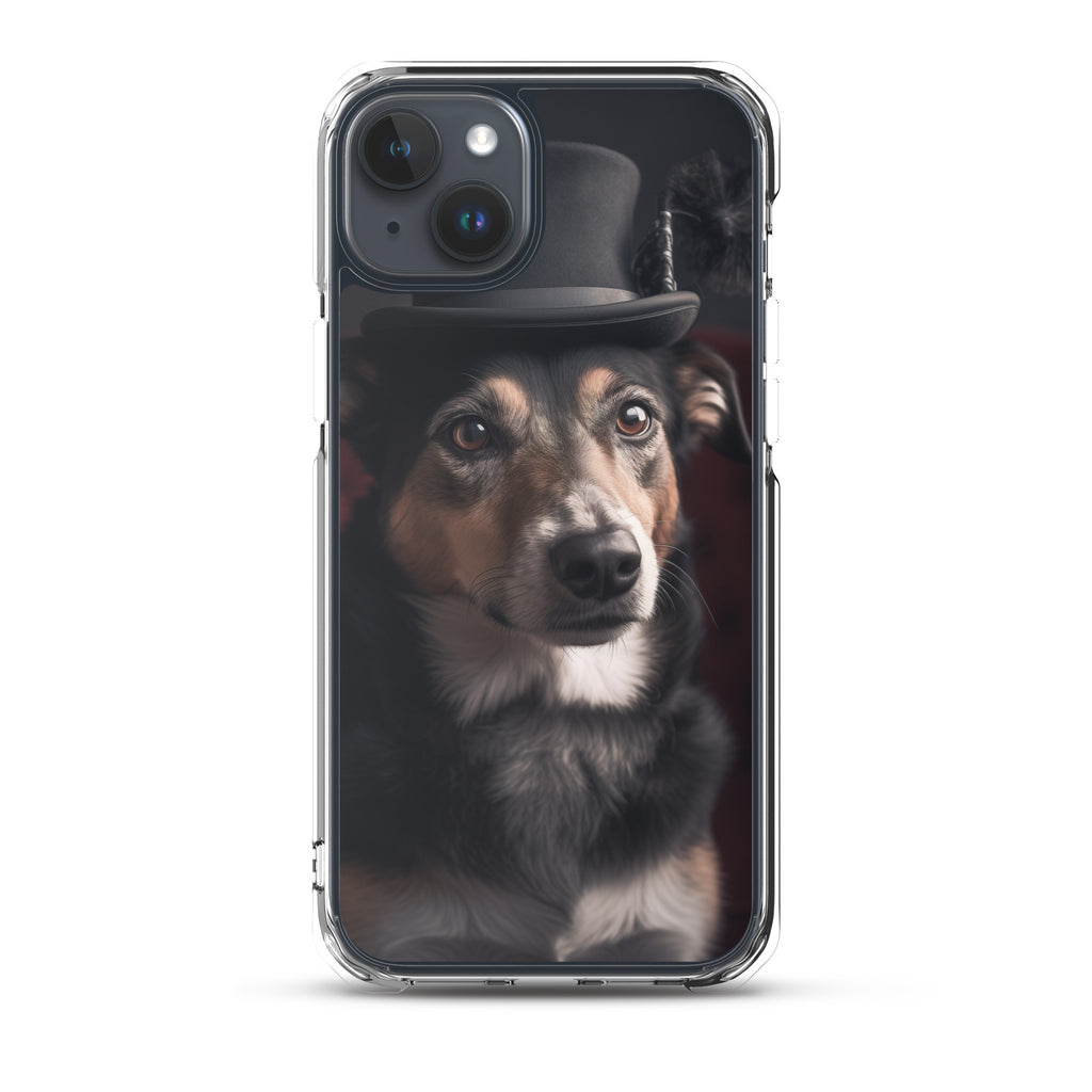 Top Hat Dog B Clear Case for iPhone