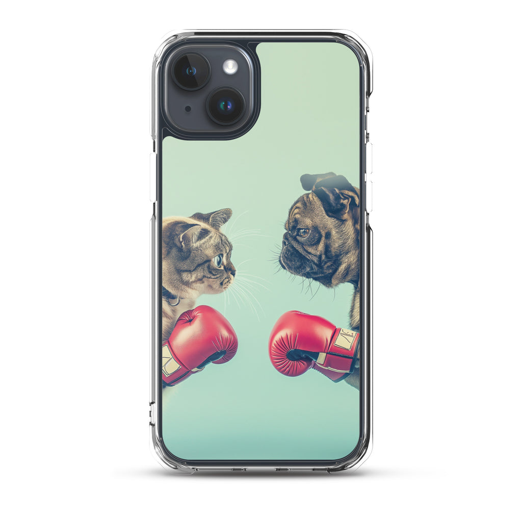 Boxing Dog n Cat B Clear Case for iPhone®