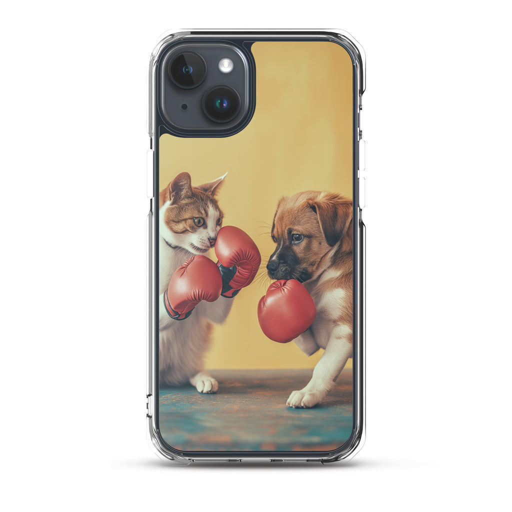 Boxing Dog n Cat E Clear Case for iPhone®