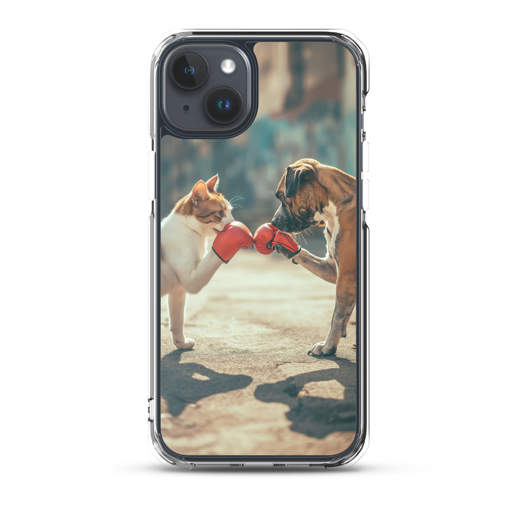 Boxing Dog n Cat F Clear Case for iPhone®